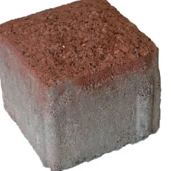Pihakivi Artik-noppa, 92x92x80mm, profiloitu, hienopesty, punainen*Rudus New