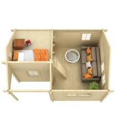 Clearance Pihamökki Pertti makuuparvella, 70mm, 21m² Kesämökit