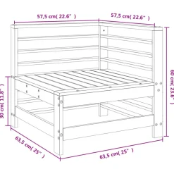 Clearance Pihan kulmasohva harmaa, mäntyä Ulkosohvat