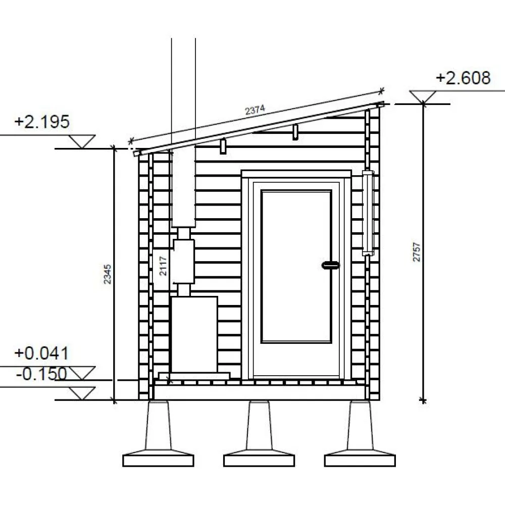 Discount Pihasauna Kuutio, 4.2m², pulpettikatto Saunamökit