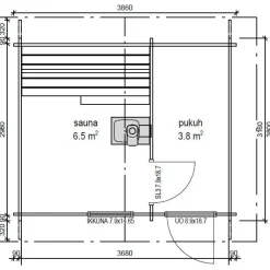 Pihasauna Pallas, 11m², harjakattoinen*LP Garden Outlet