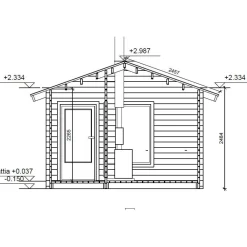 Pihasauna Pallas, 11m², harjakattoinen*LP Garden Outlet