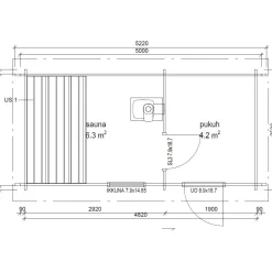 New Pihasauna Ylläs, 11.2m², pulpettikattoinen Saunamökit