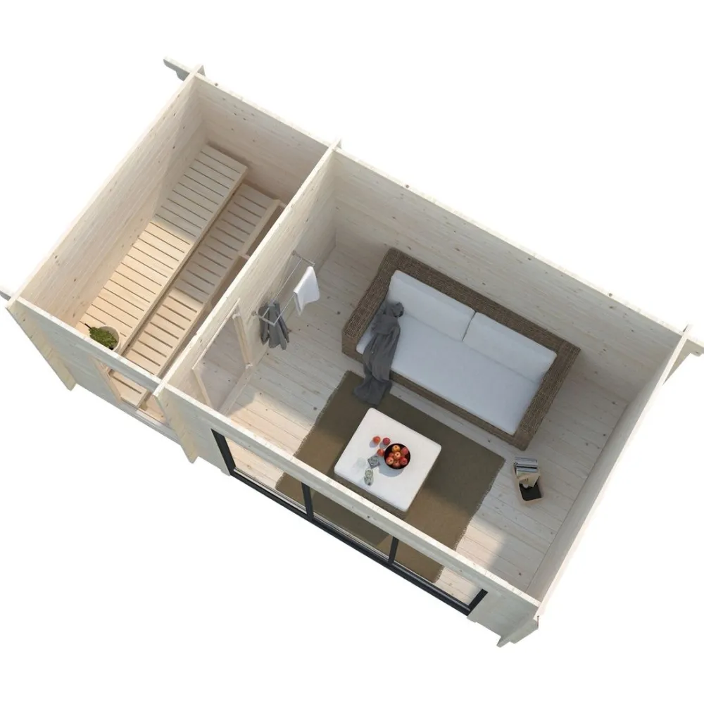 Pihasauna Sanna, sis. tuplalasilla liukuovet 12,8 m²*Palmako Best