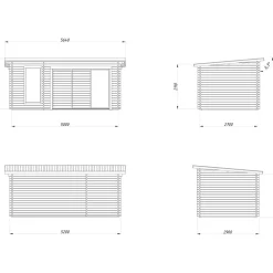 Pihasauna Sanna, sis. tuplalasilla liukuovet 12,8 m²*Palmako Best