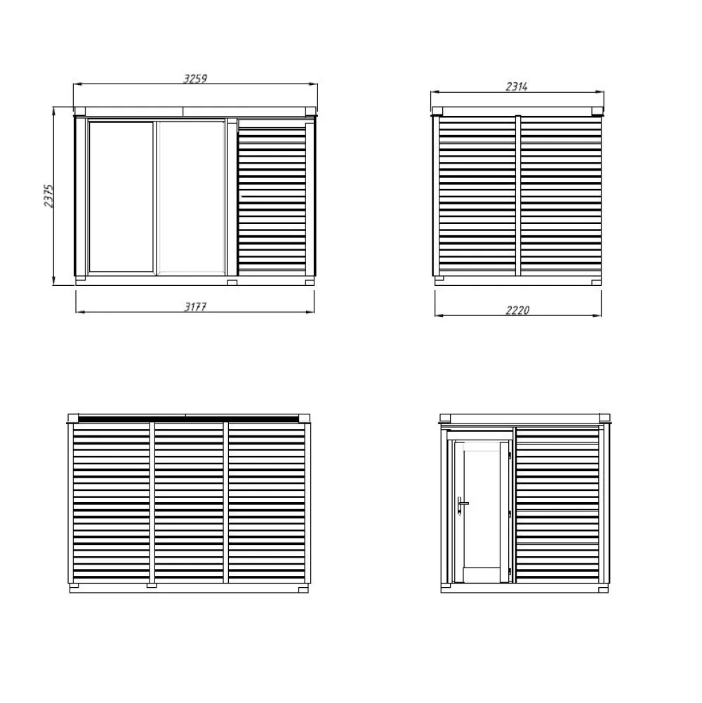 Pihasauna Sarah 3,8+2,1 m2 Pihasaunat Ilman Rakennuslupaa