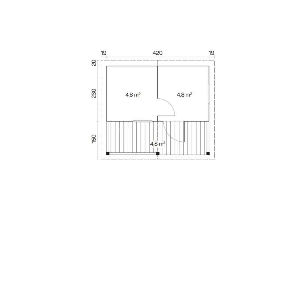 Pihasauna Kalevi 15.1m²*Tene