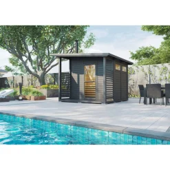 Pihasauna terassilla Luotsi, 2.4+4.9m², puuvalmis*Jalotakka
