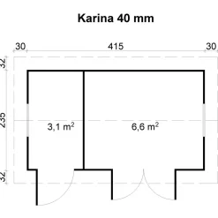 Pihavaja Karina, 9.8m² Puutarhavajat