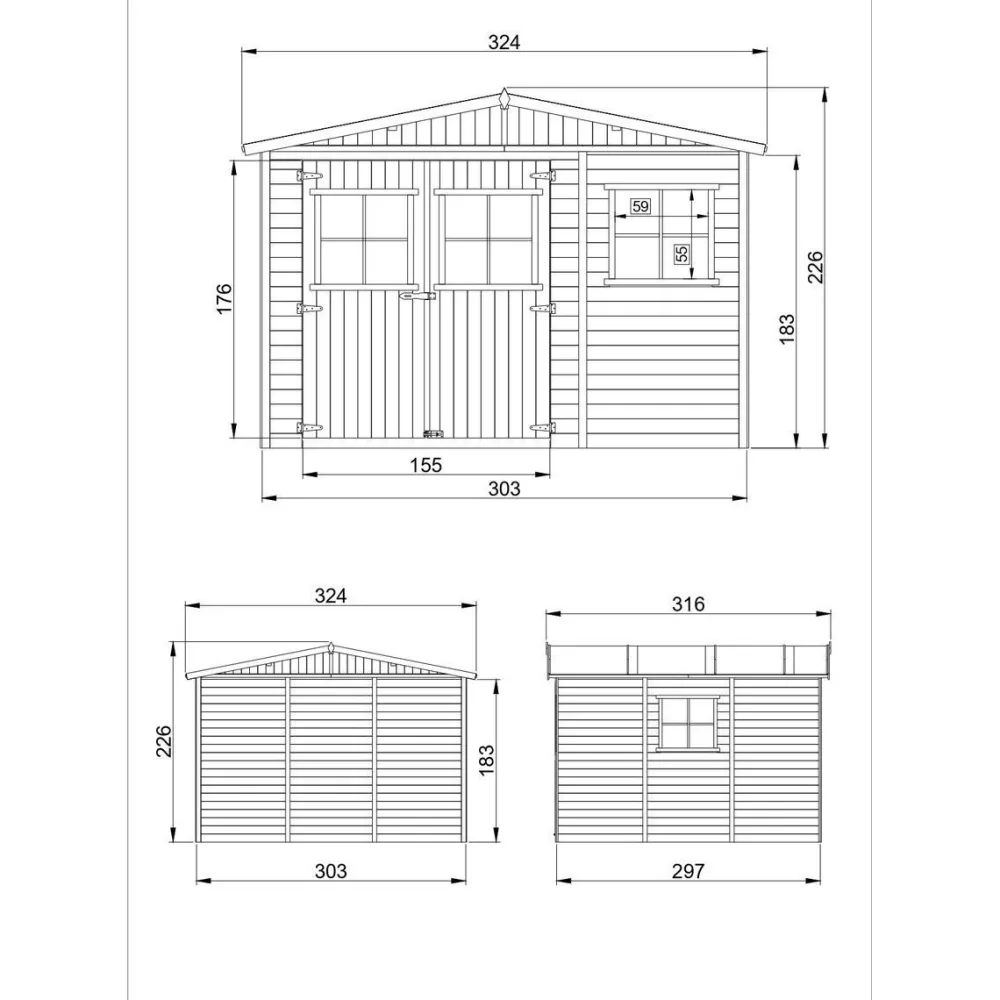 Pihavaja M334-M337, eri vaihtoehtoja*Timbela Outlet