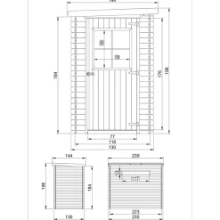 Pihavaja M306, 2.63m², eri vaihtoehtoja*Timbela Online