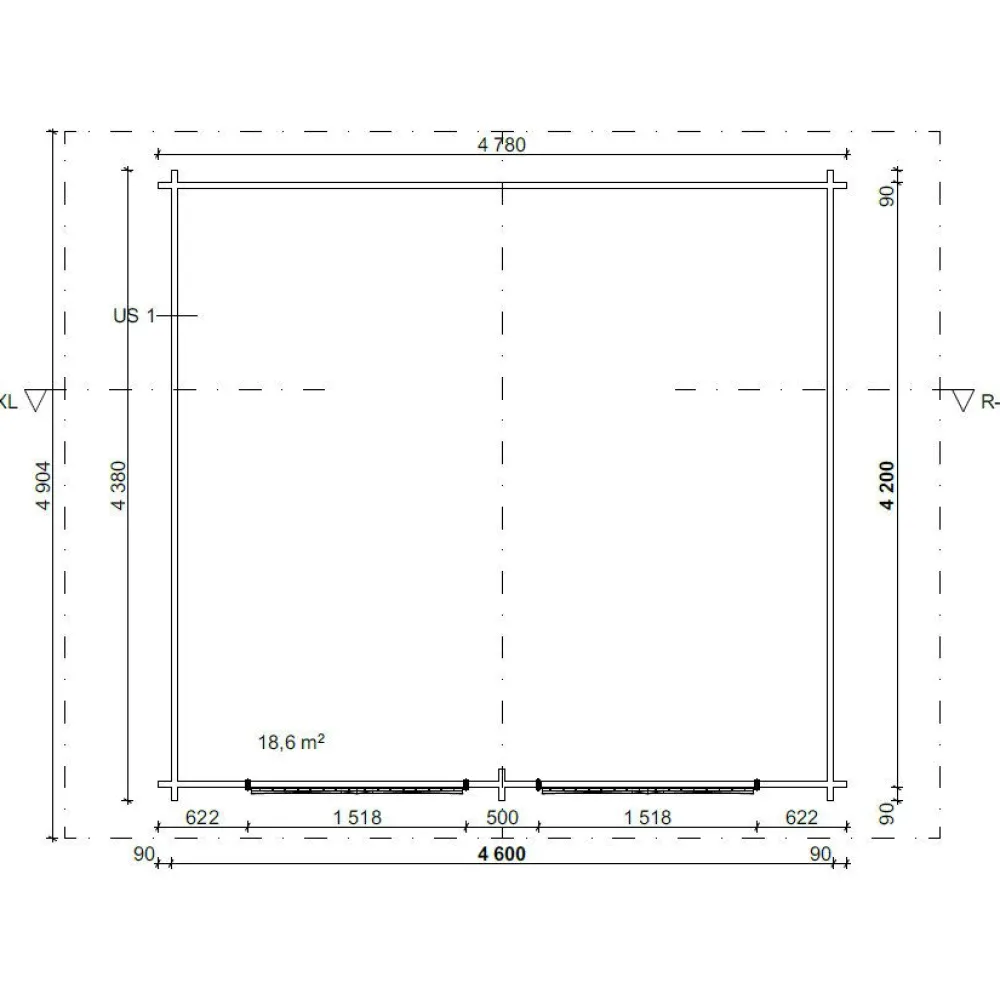 Pihavarasto/lato R-XL, 20m², rakomallinen*LP Garden Clearance