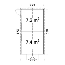 Pihavarasto Dan, 14,7m² EL16-2755*Palmako