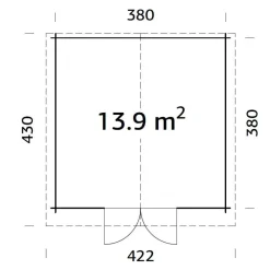 Pihavarasto Lotta, 13,9m² FR34-4040-4*Palmako Discount