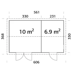 Best Pihavarasto Olaf 16,9 m² Ulkovarastot