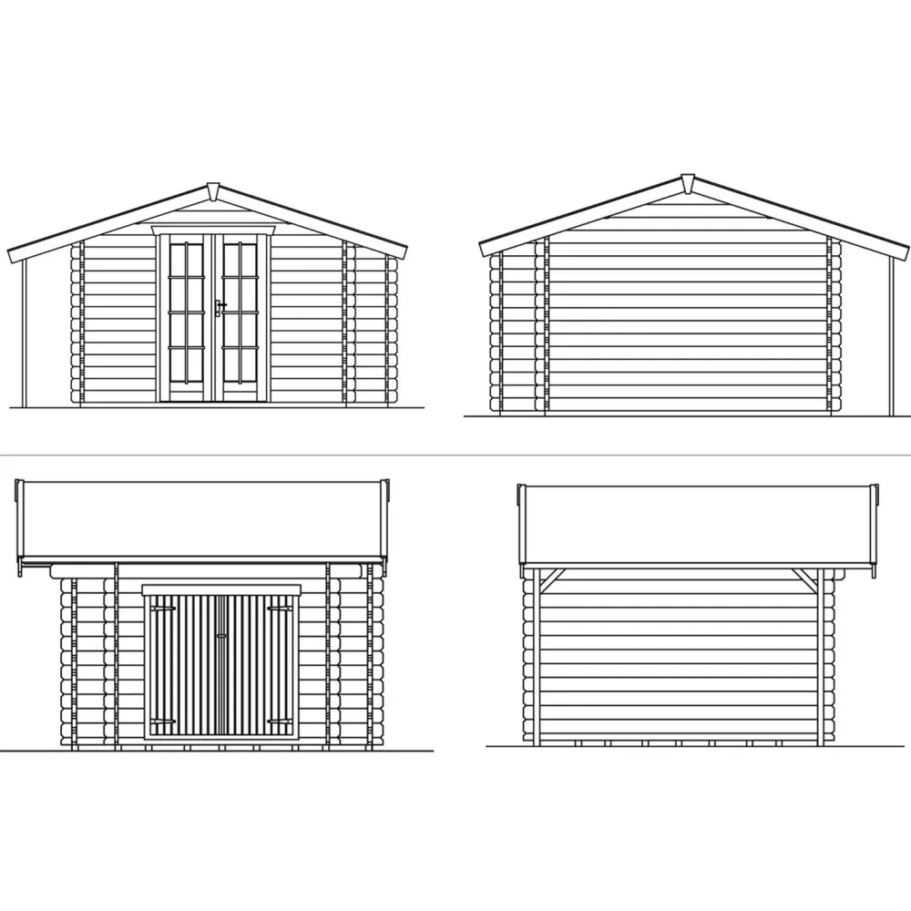 New Pihavarasto Multi 45 8,4 + 1,7 + 0,9 m² Ulkovarastot