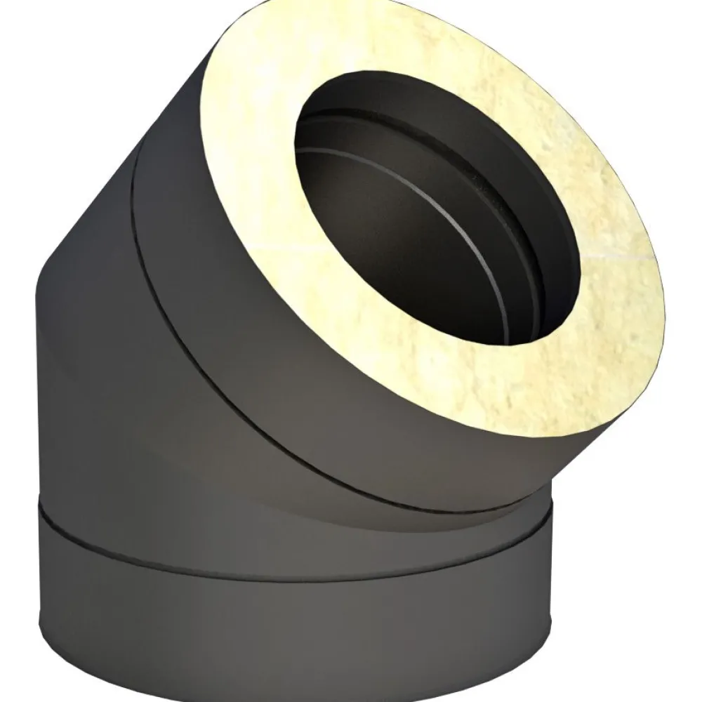 Sale Piipun/hormin mutka 45° Ø150 mm musta Teräspiiput