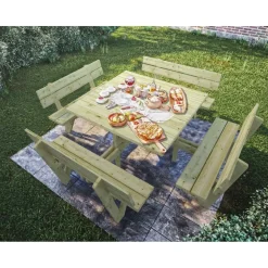 Best Piknik pöytäryhmä Arthur 274x274 cm vihreä Ruokailuryhmät Ulos