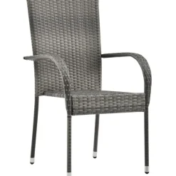 Pinottavat ulkotuolit 6 kpl harmaa polyrottinki*FinePRICE New
