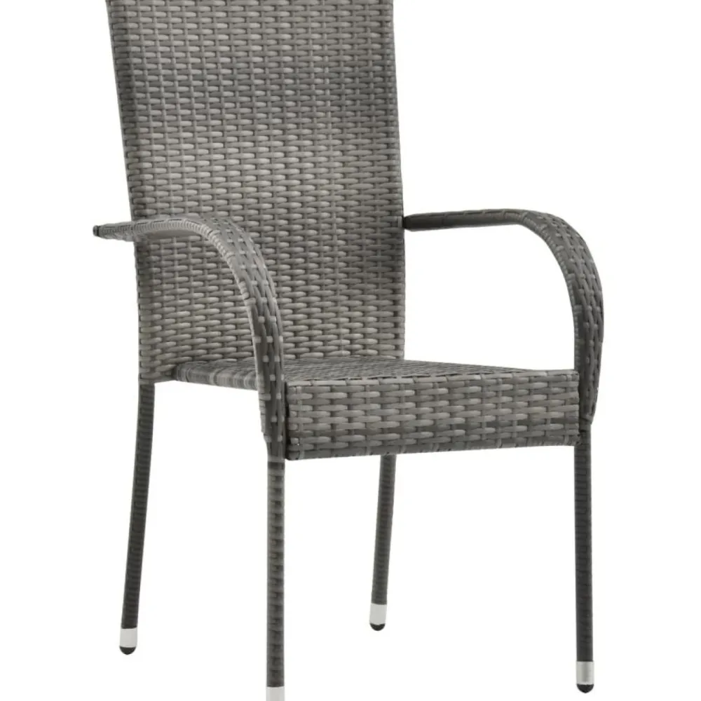 Pinottavat ulkotuolit 6 kpl harmaa polyrottinki*FinePRICE New