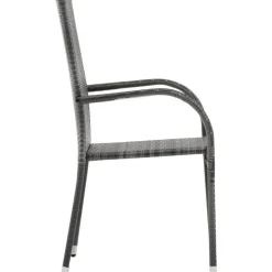 Pinottavat ulkotuolit 6 kpl harmaa polyrottinki*FinePRICE New