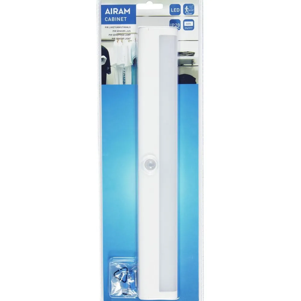 PIR-paristovalaisin Cabinet, 6 LED, 1.2W*Airam