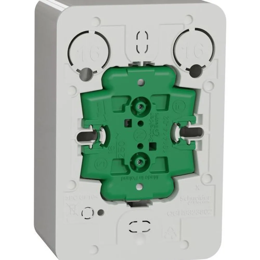 Pistorasia Exxact 2-osainen pinta-asennus valkoinen*Schneider Electric Discount