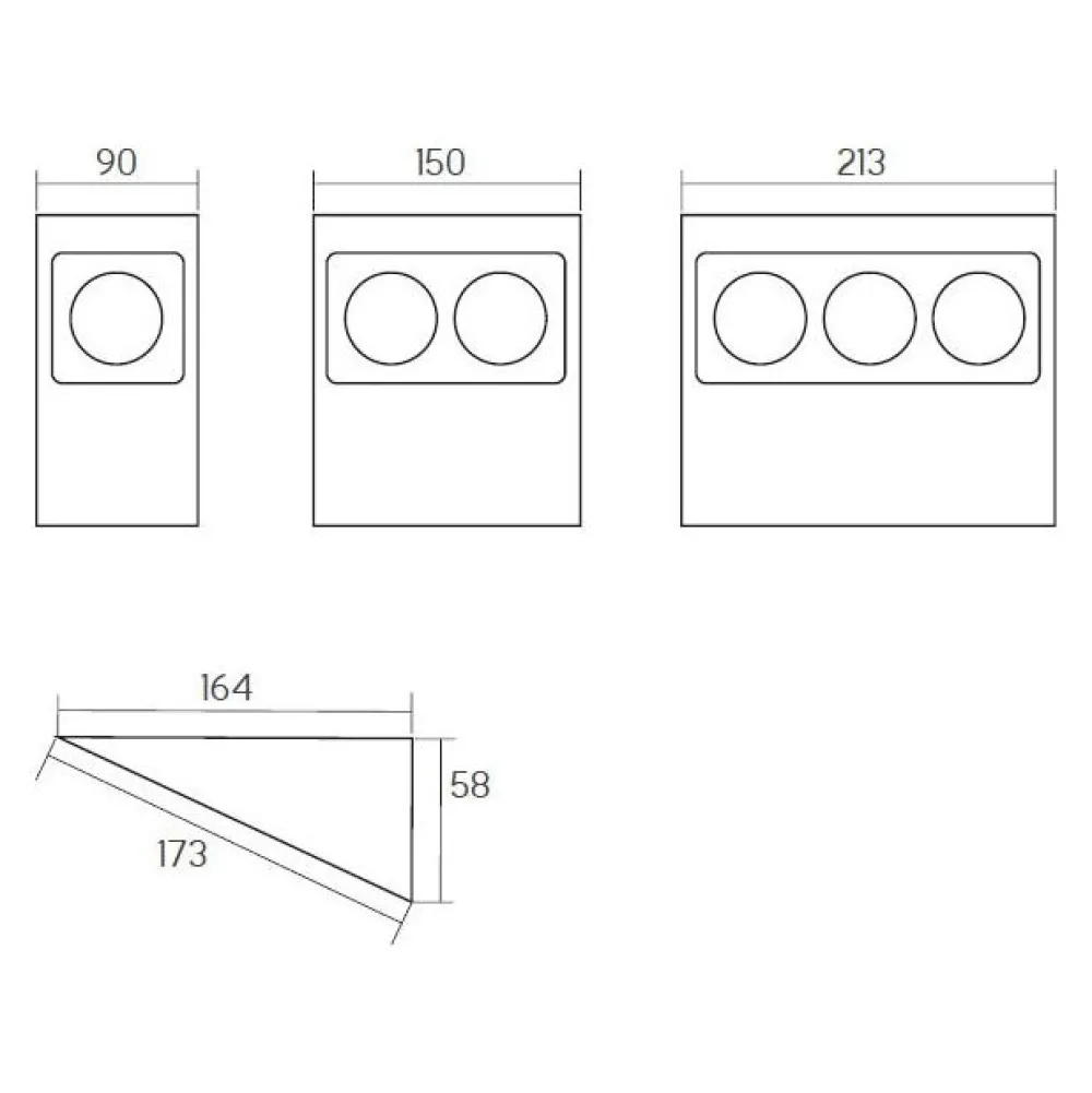 Pistorasia Mini-3 16 A 230 V IP20 213x164 mm 3-osainen RST*Limente Outlet