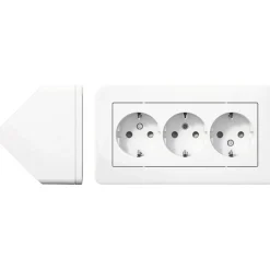 Pistorasia Exxact 3-osainen pinta-asennus kulmaan valkoinen*Schneider Electric Online