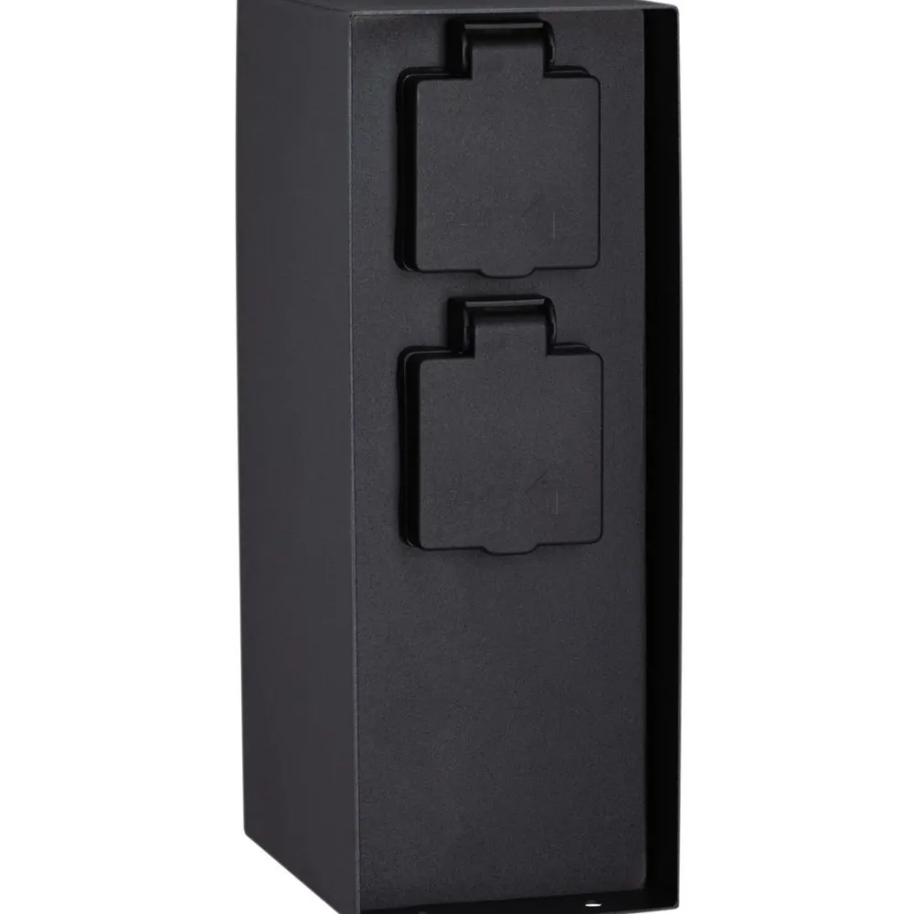 Pistorasiatolppa Rio 2 pistorasiaa 70x70x230mm IP44 antrasiitti*Paulmann Online