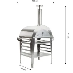 Hot Pizzauuni Pizzo Inox, jalustalla, 100x81x182cm Pizzauunit