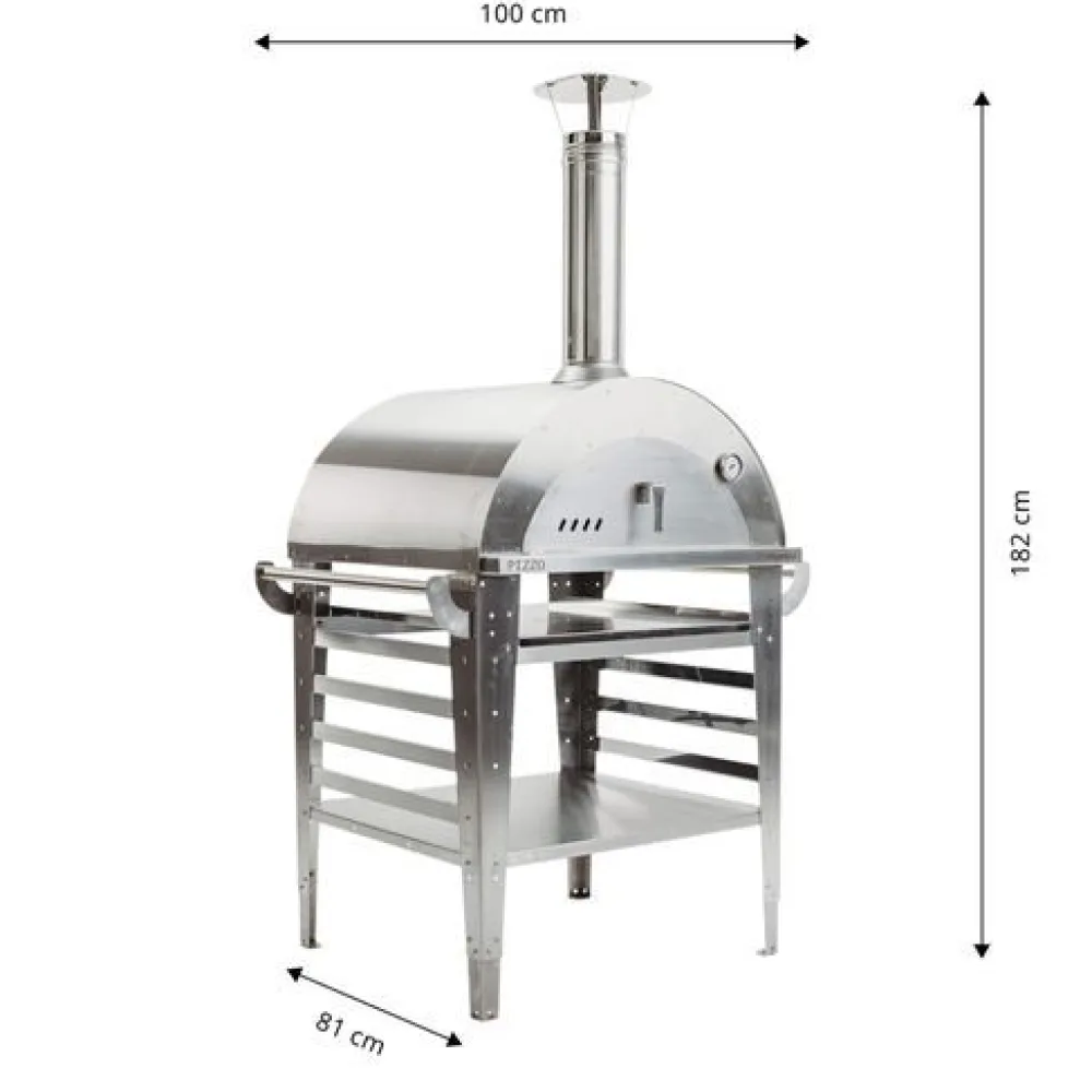 Hot Pizzauuni Pizzo Inox, jalustalla, 100x81x182cm Pizzauunit