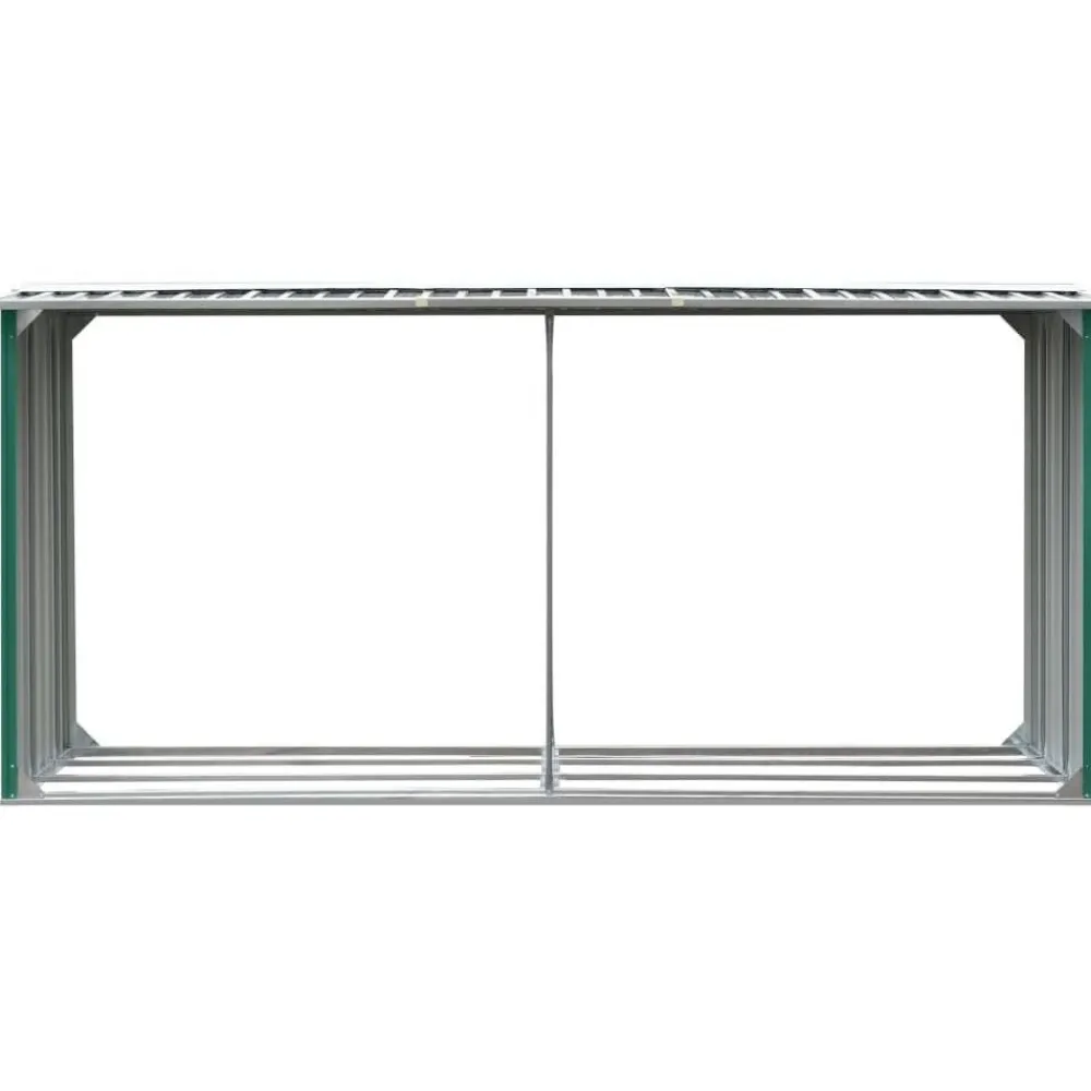 Polttopuukatos 330x92x153cm, galvanoitu teräs, vihreä*FinePRICE New