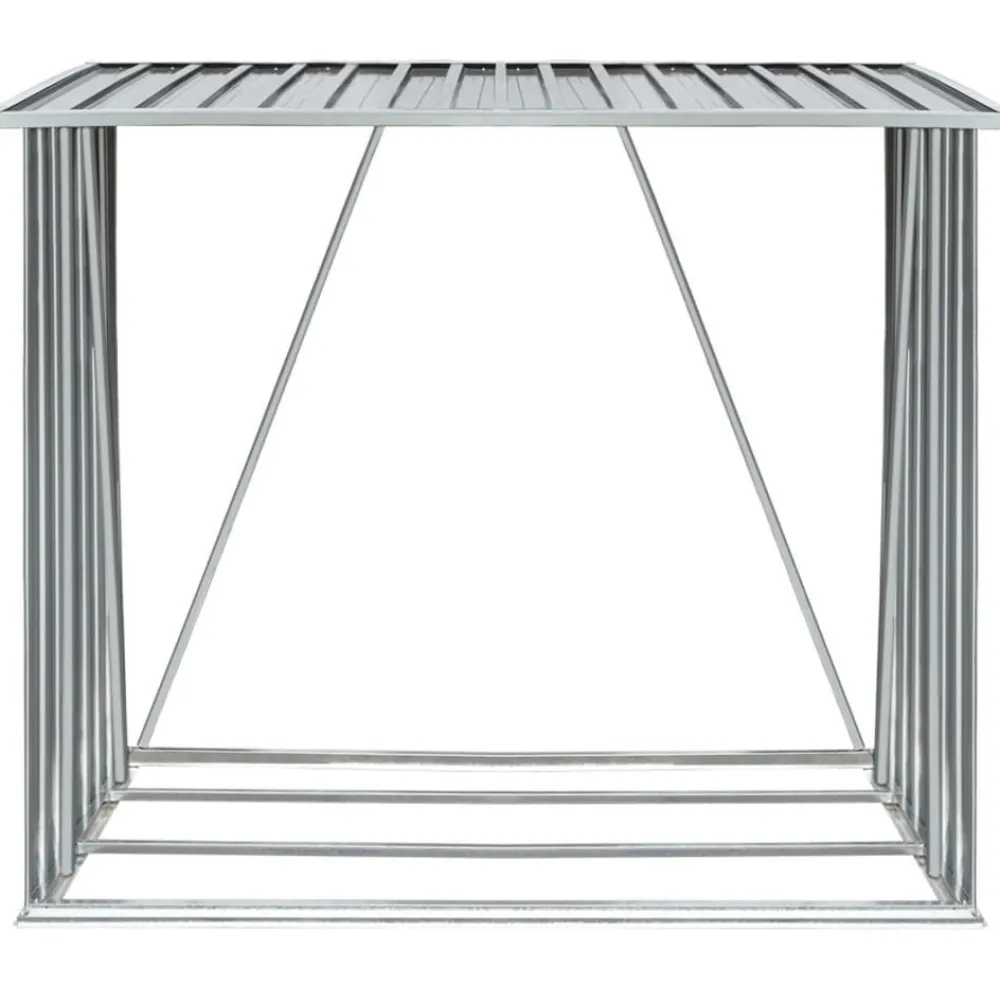 Polttopuukatos 163x83x154cm, galvanoitu teräs, harmaa*FinePRICE Best