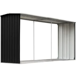 Polttopuukatos 172x91x154cm, galvanoitu teräs, ruskea*FinePRICE Online
