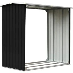 Polttopuukatos 172x91x154cm, galvanoitu teräs, antrasiitti*FinePRICE Online