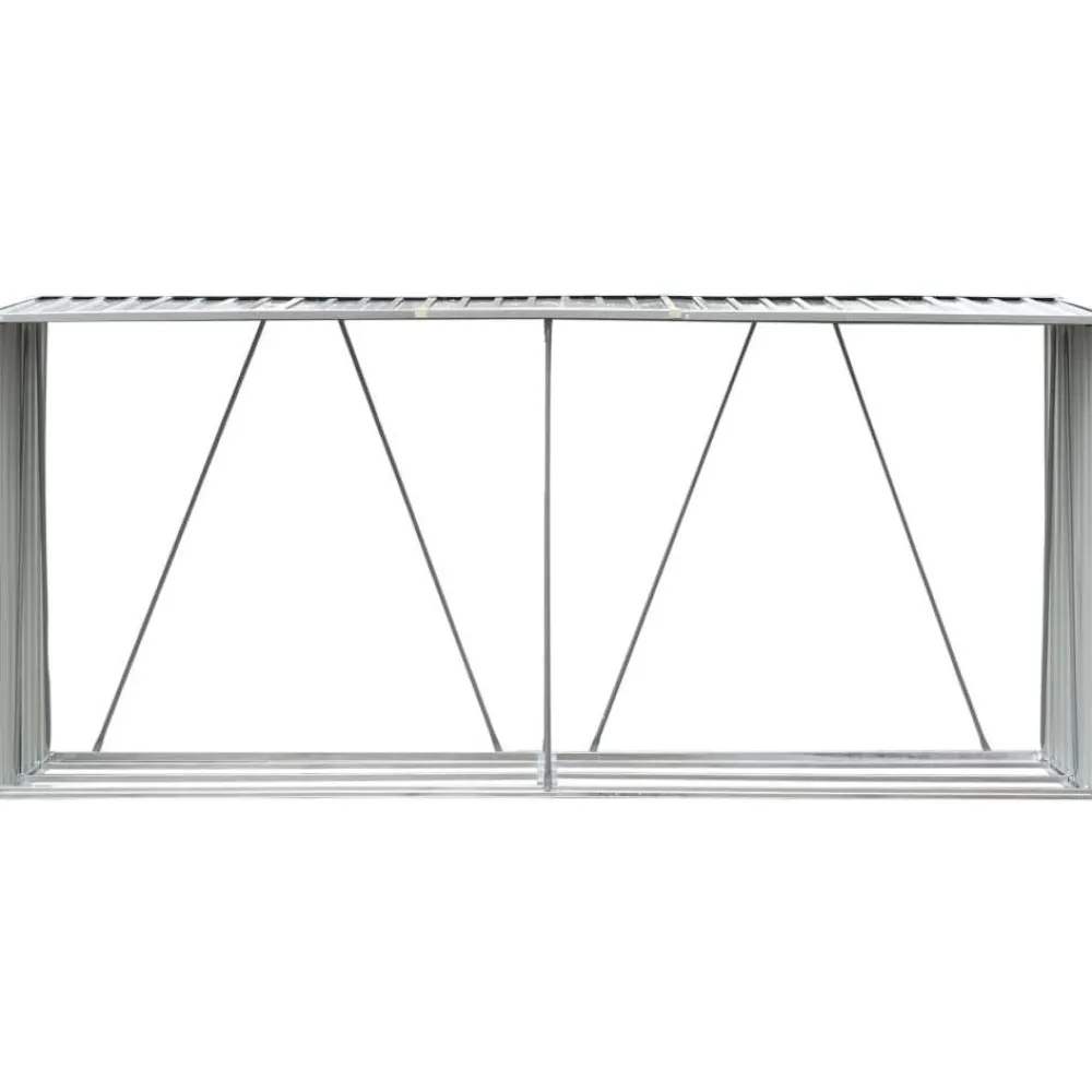 Outlet Polttopuukatos 330x84x152cm, galvanoitu teräs, harmaa Polttopuukatokset