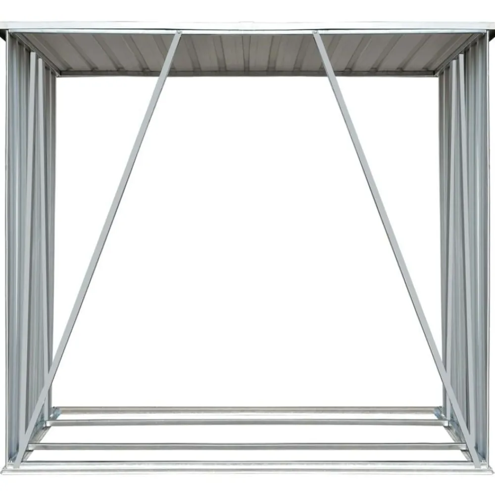 Clearance Polttopuukatos 163x83x154cm, galvanoitu teräs, antrasiitti Polttopuukatokset