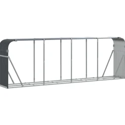Polttopuuteline antrasiitti 300x45x100 cm galvanoitu teräs*FinePRICE Discount