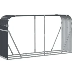 Polttopuuteline antrasiitti 180x45x100 cm galvanoitu teräs*FinePRICE Hot