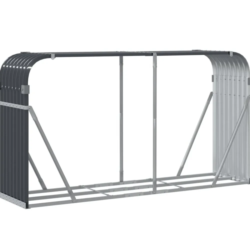 Polttopuuteline antrasiitti 180x45x100 cm galvanoitu teräs*FinePRICE Hot
