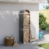 Polttopuuteline antrasiitti 40x45x170 cm galvanoitu teräs*FinePRICE Discount