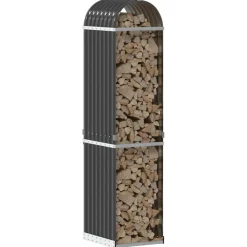 Polttopuuteline antrasiitti 40x45x170 cm galvanoitu teräs*FinePRICE Discount