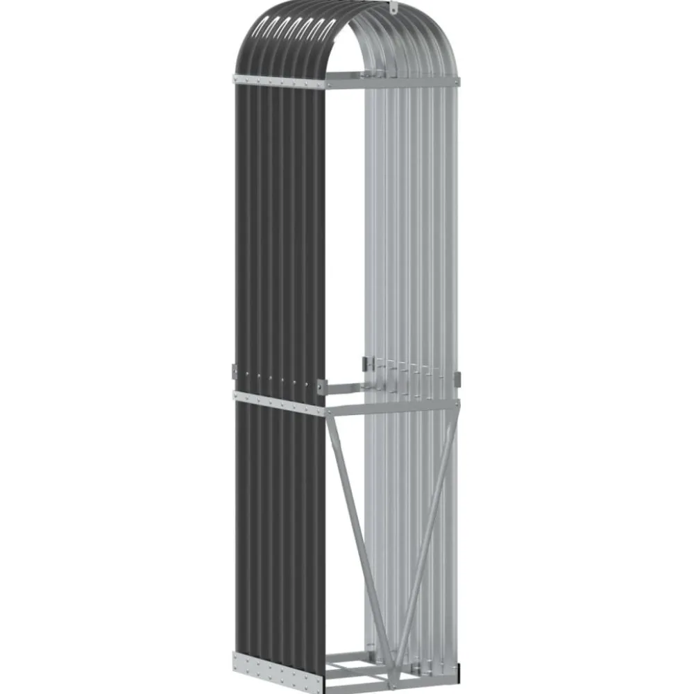 Polttopuuteline antrasiitti 40x45x170 cm galvanoitu teräs*FinePRICE Discount