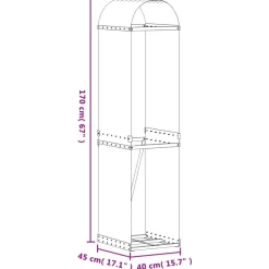 Polttopuuteline antrasiitti 40x45x170 cm galvanoitu teräs*FinePRICE Discount