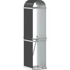 Polttopuuteline antrasiitti 40x45x170 cm galvanoitu teräs*FinePRICE Discount