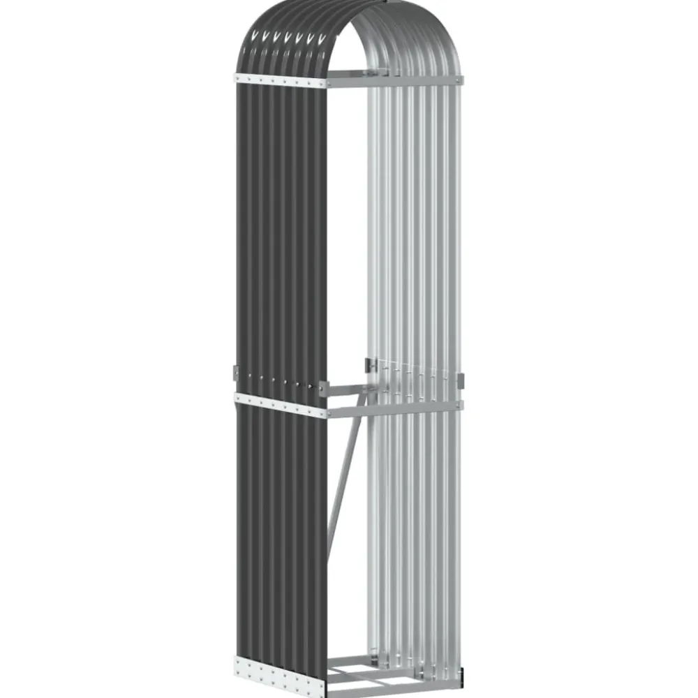 Polttopuuteline antrasiitti 40x45x170 cm galvanoitu teräs*FinePRICE Discount