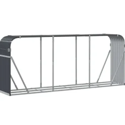 Discount Polttopuuteline antrasiitti 234x45x100 cm galvanoitu teräs Polttopuutelineet