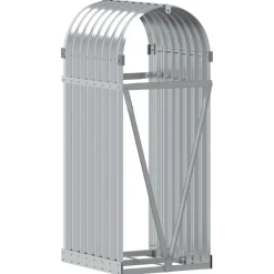 Polttopuuteline hopea 40x45x100 cm galvanoitu teräs*FinePRICE Sale