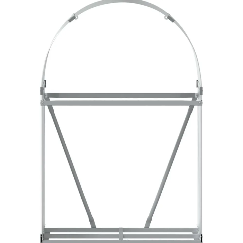 Polttopuuteline hopea 80x45x120 cm galvanoitu teräs*FinePRICE Sale